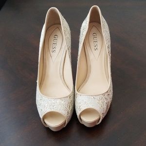 Champagne Lace Heels